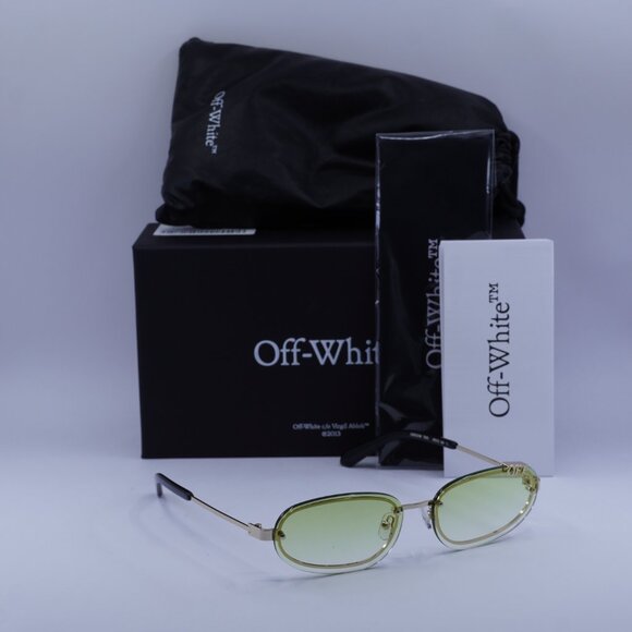 Off-White OERI13M MIAMI 7652 Oval Sunglasses – Gold/Green Gradient